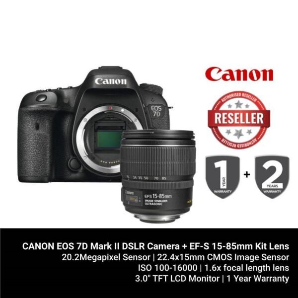 CANON EOS 7D Mark II DSLR Camera + EF-S 15-85mm Kit Lens
