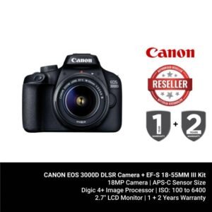 CANON EOS 3000D DLSR Camera + EF-S 18-55MM III Kit