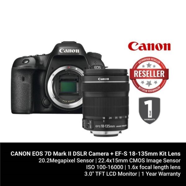 CANON EOS 7D Mark II DSLR Camera + EF-S 18-135mm Kit Lens