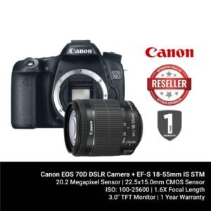 Canon EOS 70D DSLR Camera + EF-S 18-55mm f/3.5-5.6 IS STM